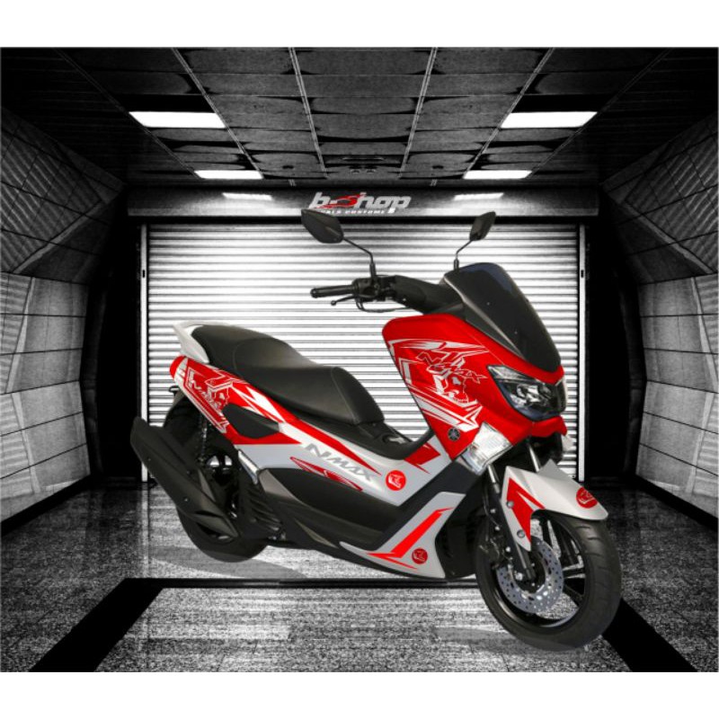 Decal Sticker NMAX Fullbody Variasi merah putih Kode 1948