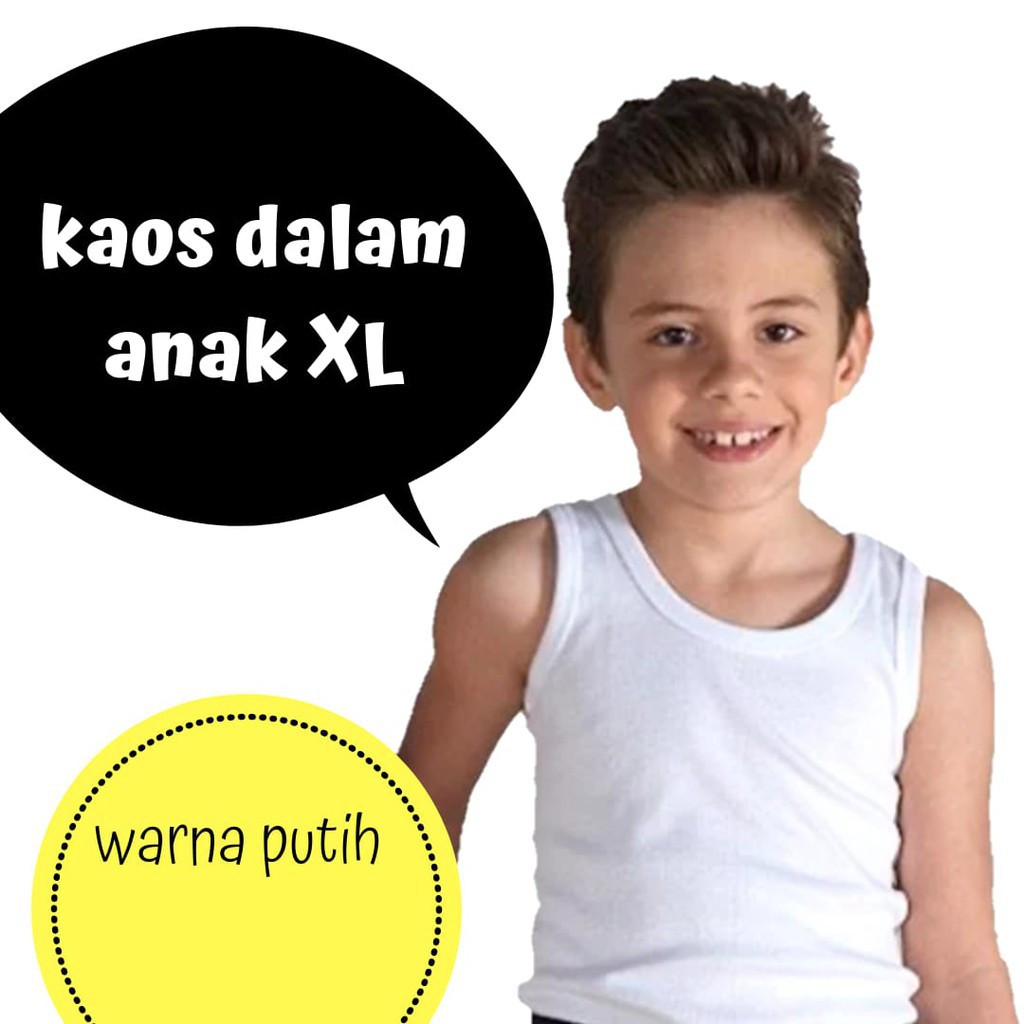 ALEXAGROSIR - KAOS DALAM ANAK PUTIH TK SD SIZE S M L XL 3L 4L