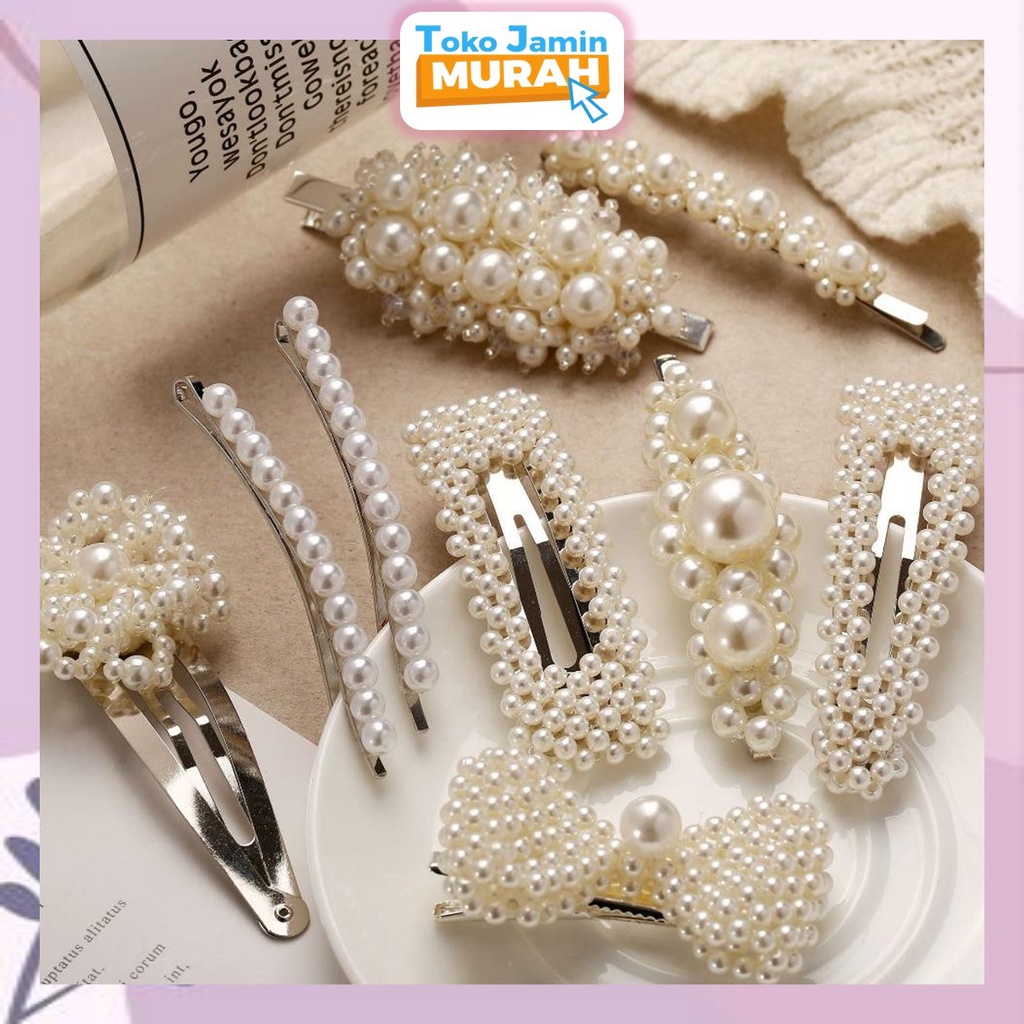 TJM VZ163 / 164 / 159 Fasion Jepit Rambut Hairclip Kode Model Dengan Mutiara Gaya Korea Untuk Wanita Hairpin Duckbill