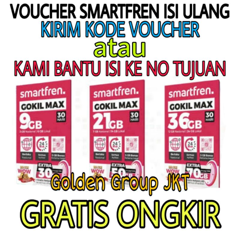 Voucher Smartfren Gokil Max 9gb 21gb 36gb