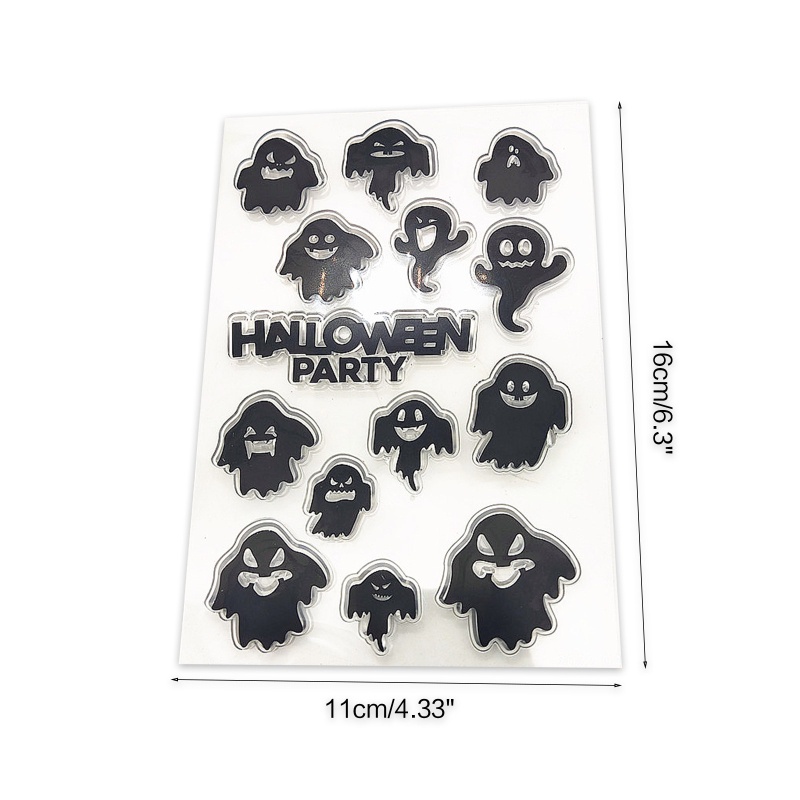 Zzz Stempel Silikon Transparan Motif Hantu Halloween Untuk Scrapbook DIY