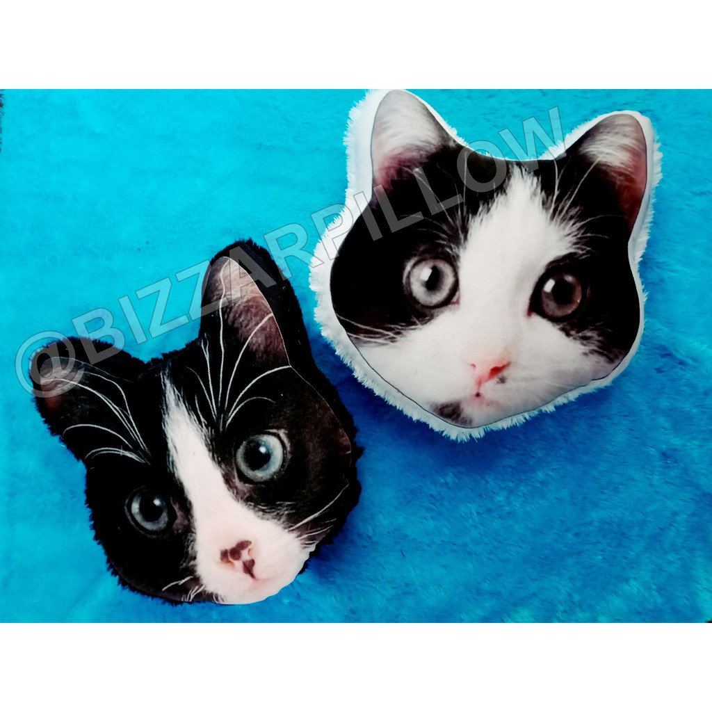 Bizzarpillow Bantal Kepala Kucing Bulu Rasfur size M BZ051