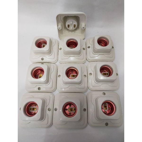 10 pcs fitting plafon segi 4 empat lampu led