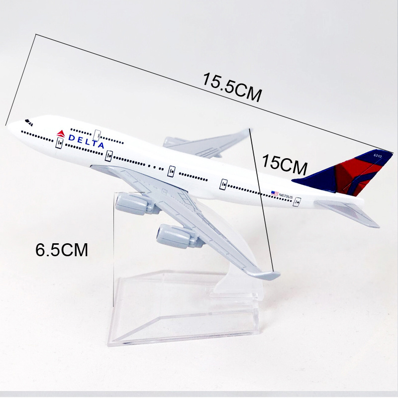 16cm Delta Air Lines B747 US Boeing 747model Pesawat Diecast Metal Airplane Pesawat Hadiah Dekorasi