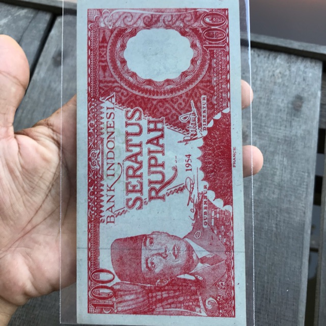 Uang Kuno 100 Rupiah Soekarno Tahun 54 WM Harimau