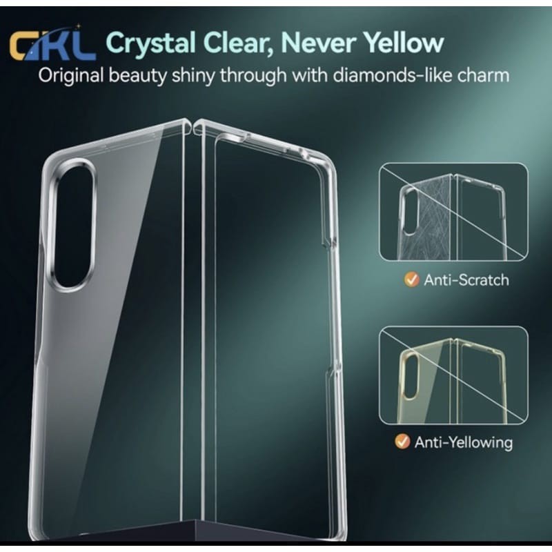 Clear Case Bening Samsung Galaxy Z Fold 4 5G Fold 3 Fold 2 Fold 1 High Premium Transparan Hard Case Anti Kuning