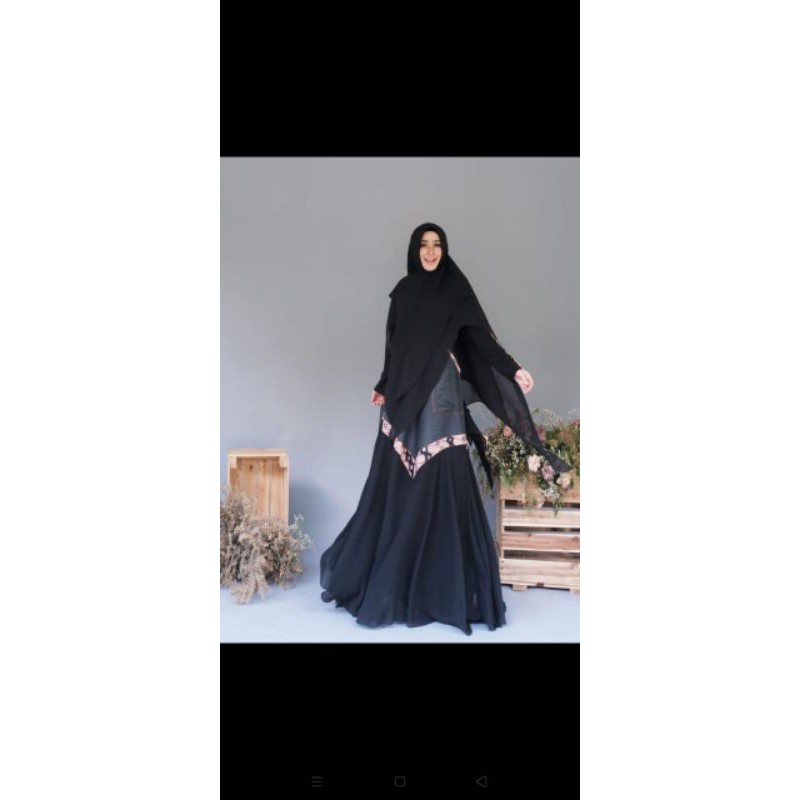 sunny set syari black by viendra syari