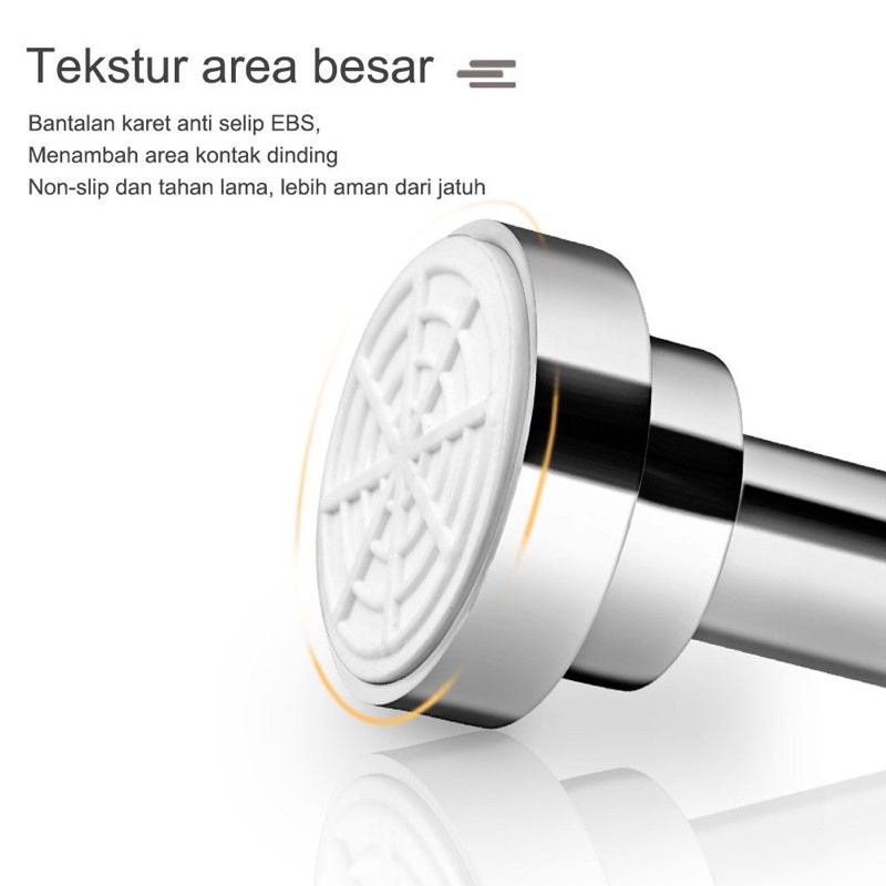 Jemuran baju stainless Tiang gorden fleksibel Gantungan jemuran Pakaian Tiang Tembok Tiang kamar