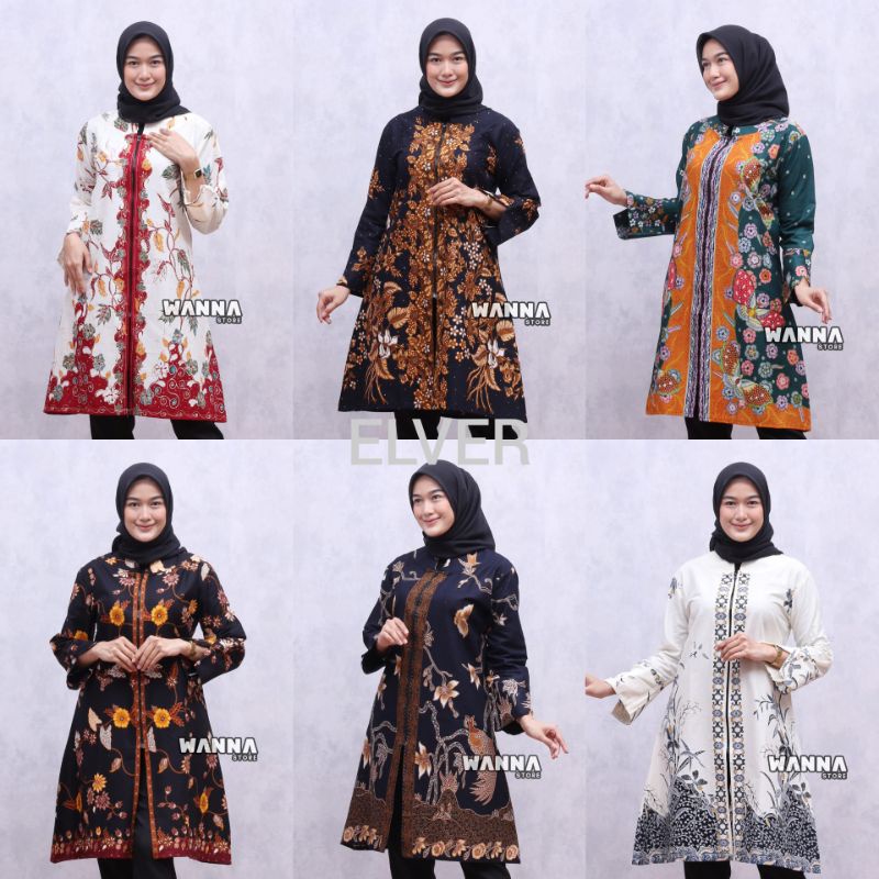 TERBARU TUNIK BATIK ZIPPER MODERN UNGGUL JAYA / ATASAN BATIK WANITA