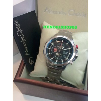 JAM TANGAN PRIA ALEXANDRE CHRISTIE ORIGINAL AC 6453 CHRONO AKTIF RANTAI SILVER ALL STAINLESS STEEL