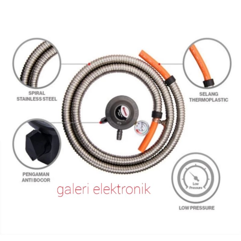 Selang gas paket meter,Regulator Rinnai anti tikus,anti karat SNI