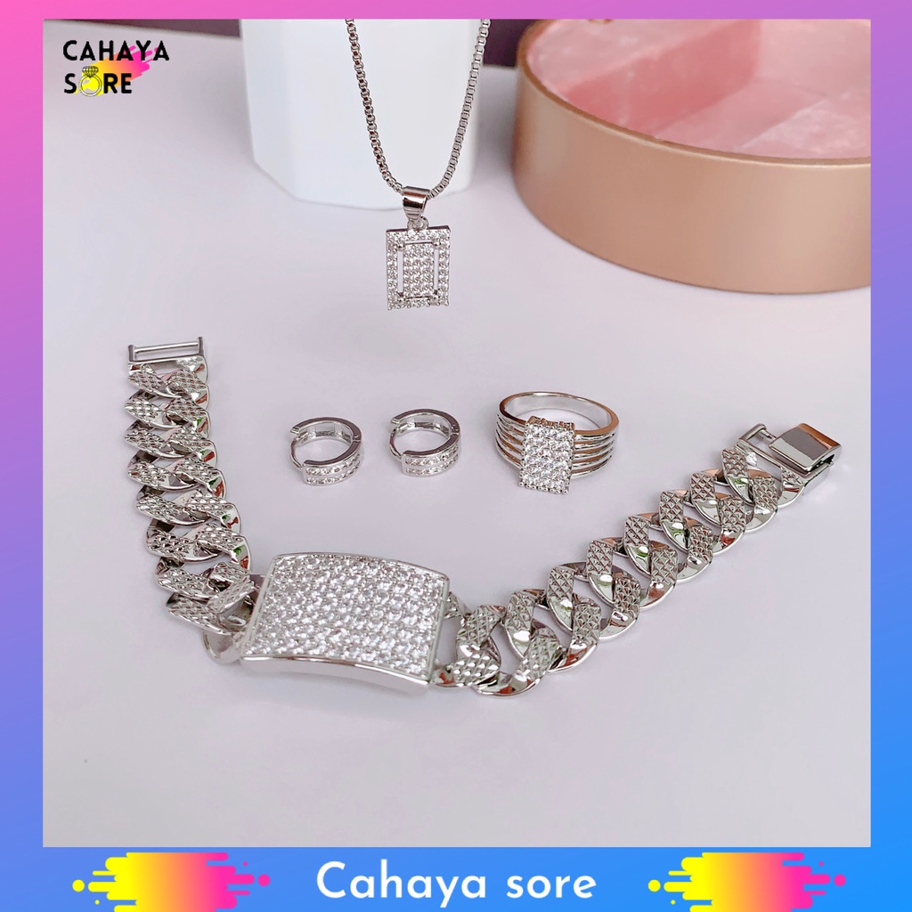 Xuping Set Silver Perhiasan Set Dewasa Model Kotak XD06