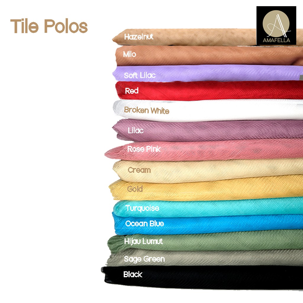1/2 meter Kain Tile Polos Shopee Indonesia