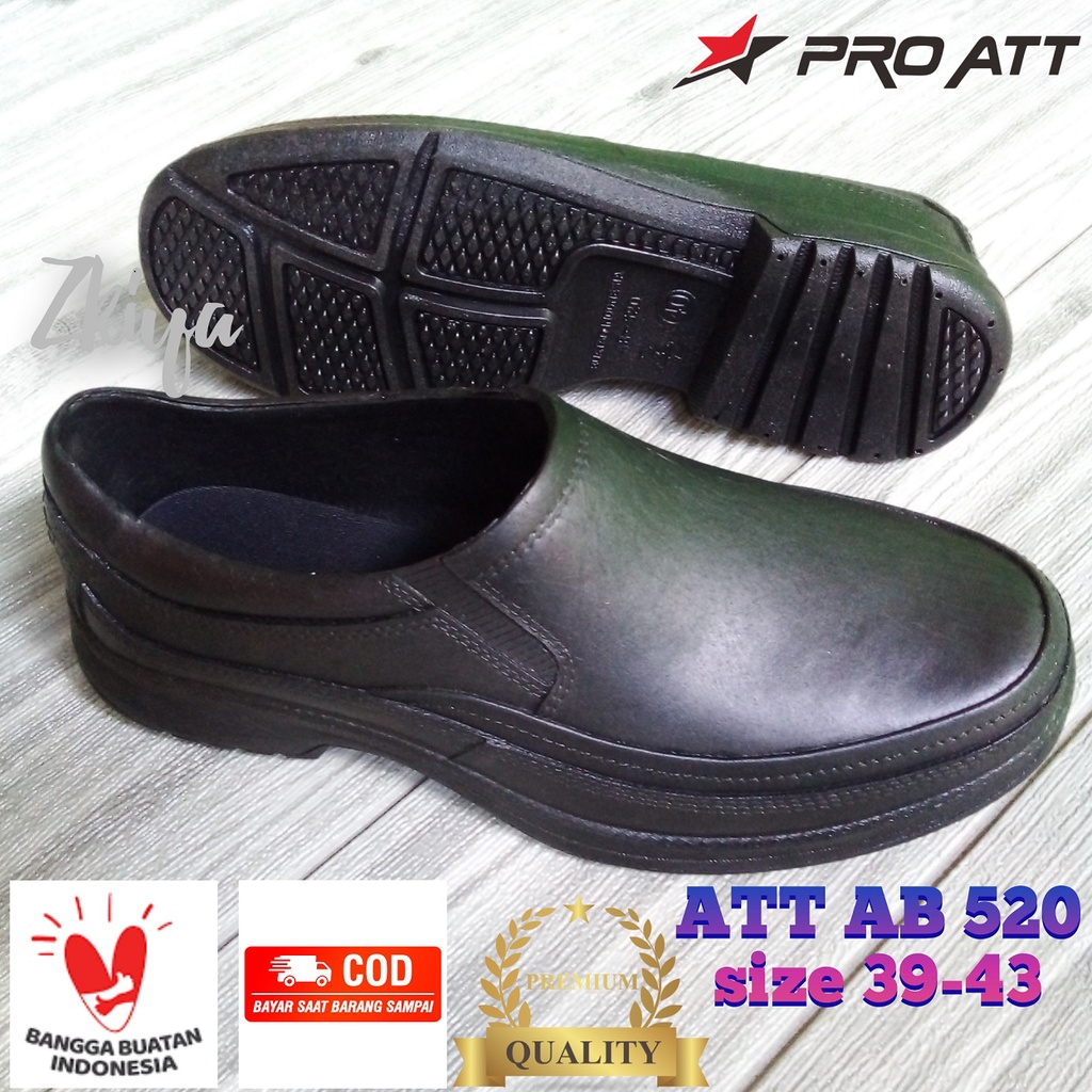 Sepatu Karet Pria ATT/ Sepatu Pantofel Karet Pria ATT AB 520 Hitam/Anti Air &amp; Anti Slip