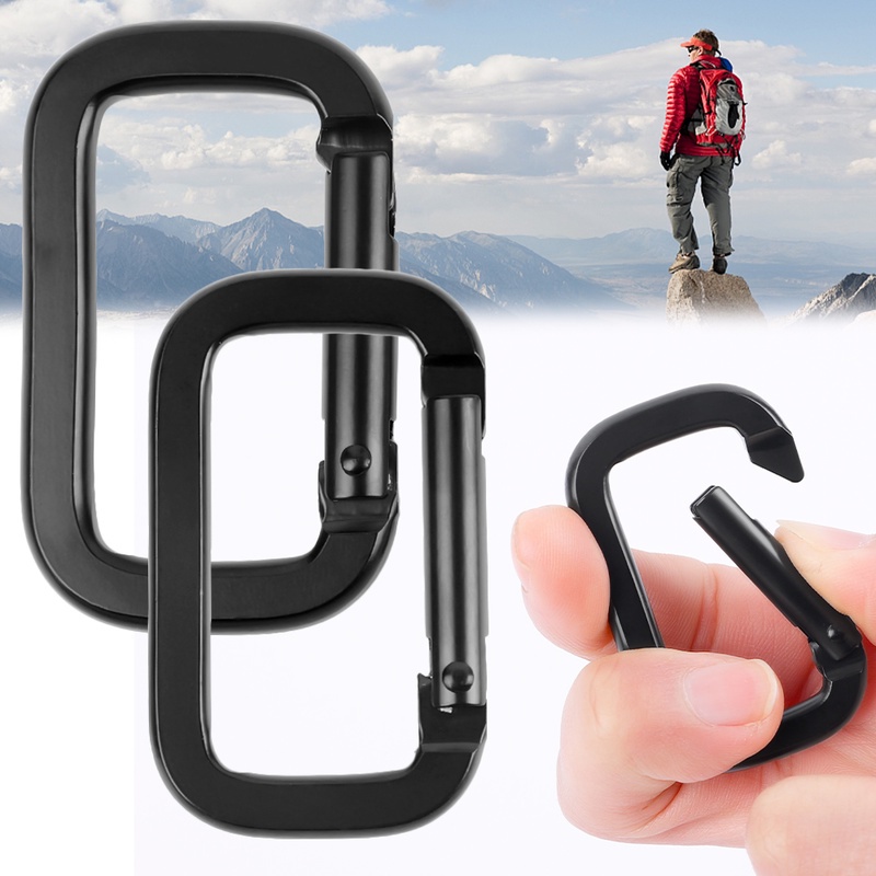 1 Pc Gantungan Kunci Carabiner Bentuk Kotak Untuk Camping