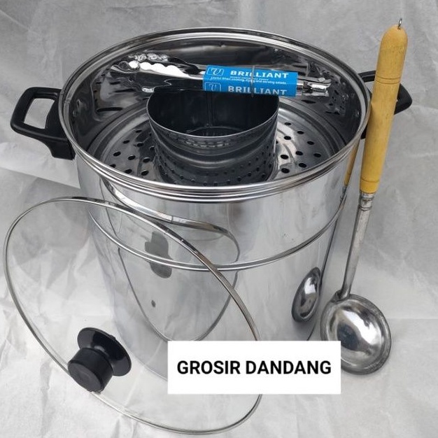 Dandang bakso 28 tutup kaca/tutup stainles