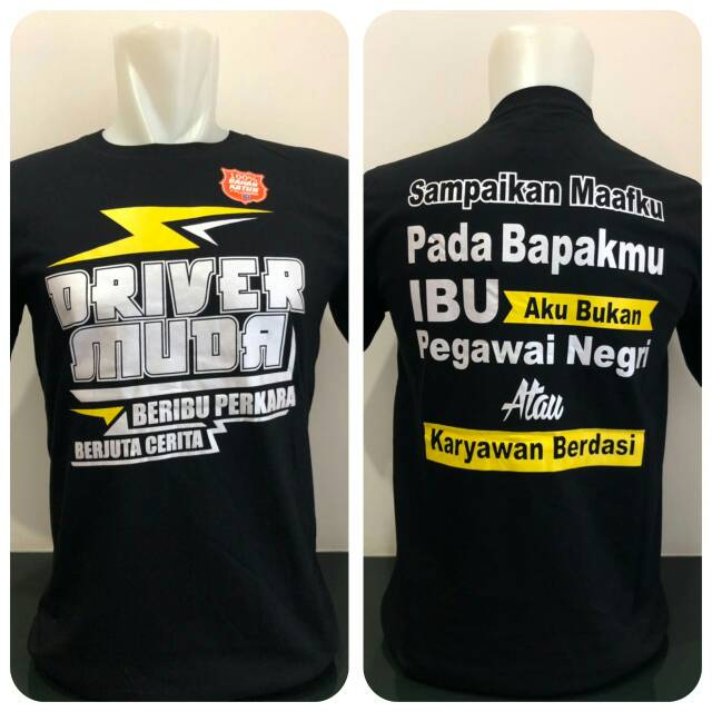 BAJU TSHIRT KAOS  DISTRO DRIVER  MUDA  TRUCK BUKAN PEGAWAI 