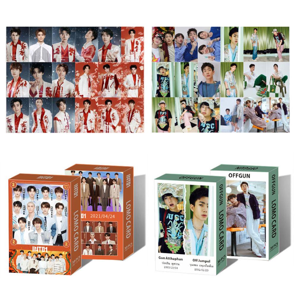 Timekey 30pcs / set Kartu Lomo Foto Polaroid Jackson Off-Gun Bright Win GOT7 IVE Singto Krist Lomo E5J2 Untuk Koleksi