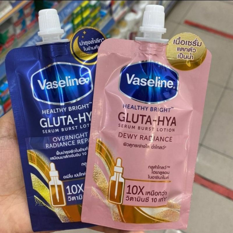 ‼️READY‼️ Vaseline Gluta Hya Sachet 30ml Serum Burst Lotion original Thailand