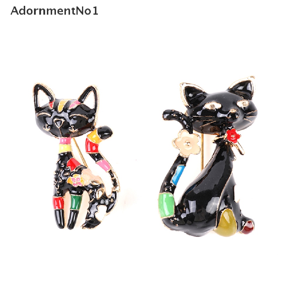 (AdornmentNo1) Bros / Pin Enamel Bentuk Kucing Kartun Lucu Untuk Pria / Wanita