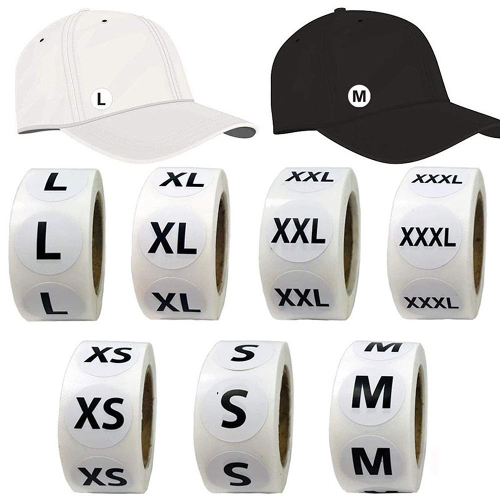 Lanfy Stiker Ukuran Pakaian Putih Multi Ukuran XS/S/M/L/XL Self Adhesive Untuk Label Ukuran Garment