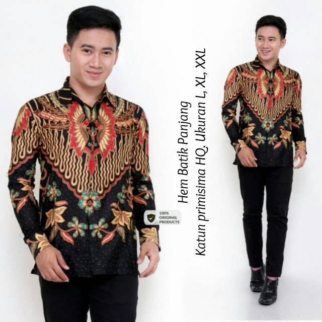 Grosir Hem batik cowok (M,L,XL,XXL) //JF605