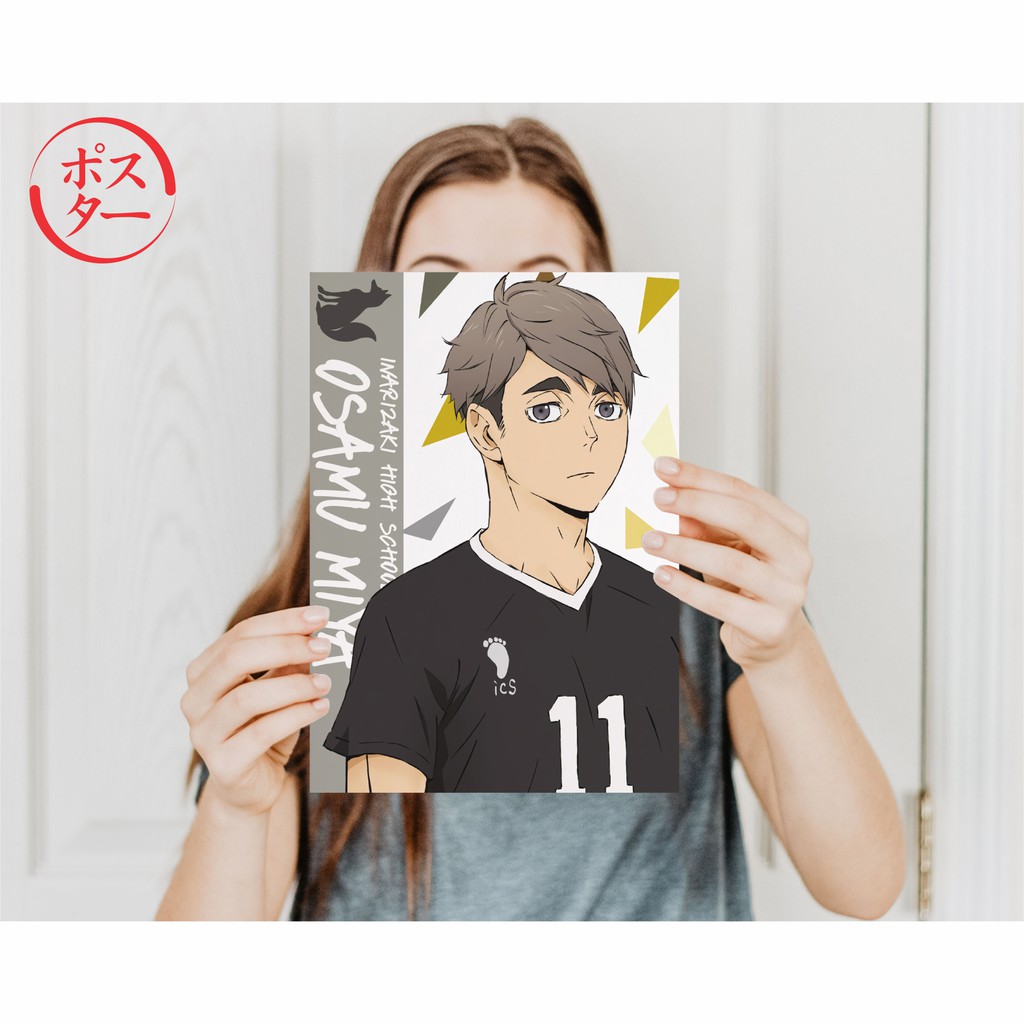 Koleksi Poster Anime Haikyuu A -  Hinata Kageyama Tsukishima Oikawa Kenma Bokuto Atsumu  - Size A4+-Osamu A