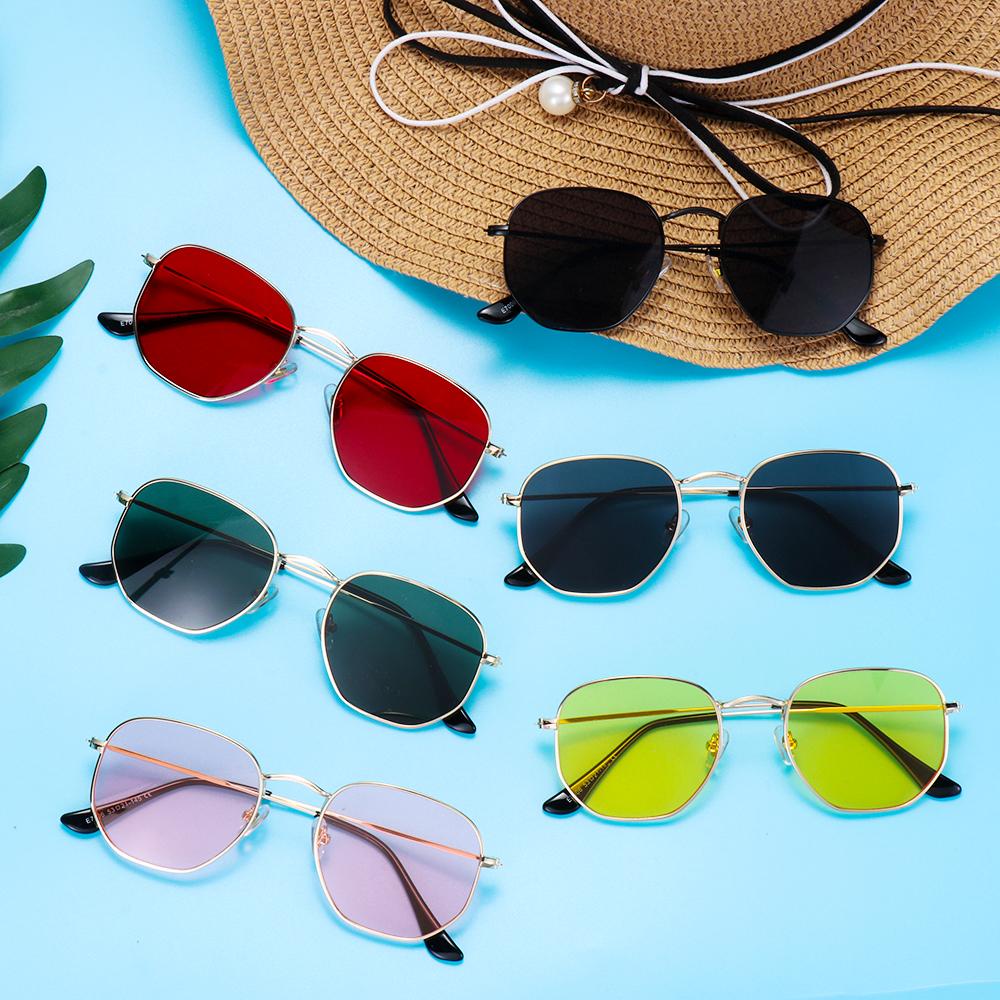 Suyo Kacamata Kotak Kecil UV400 Kacamata Bingkai Logam Eyewear Sun Glasses