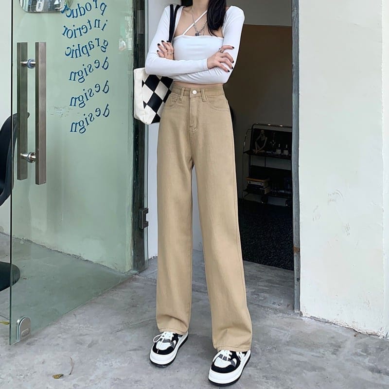 KULOT MOZZA JEANS HIGHWAIST WARNA SAGEE GREEN//CELANA WANITA CULLOTE WARNA KEKINIAN