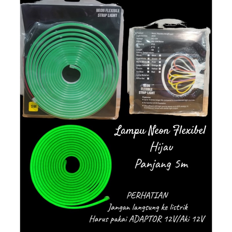 Lampu LED Neon Flexible Lampu LED Strip Flexible 5 Meter DC 12V IP65 /  Lampu Selang LED Waterproof / Lampu Outdoor and Indoor Plafon / Lampu Hias Kamar / Lampu Dekorasi Rumah / Lampu Aesthetic