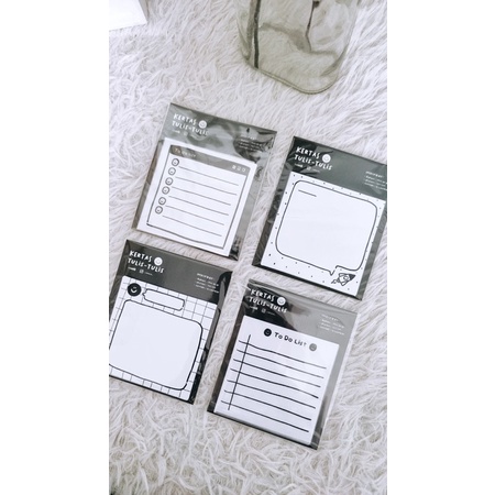 

RAHASIA MEMO PAPER-KERTAS CATATAN (kertas tulis-tulis) hitam dan putih