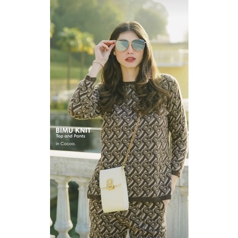 BIMU MONOGRAM KNIT COCOA S BY BENANG JARUM BUTTONSCARVES
