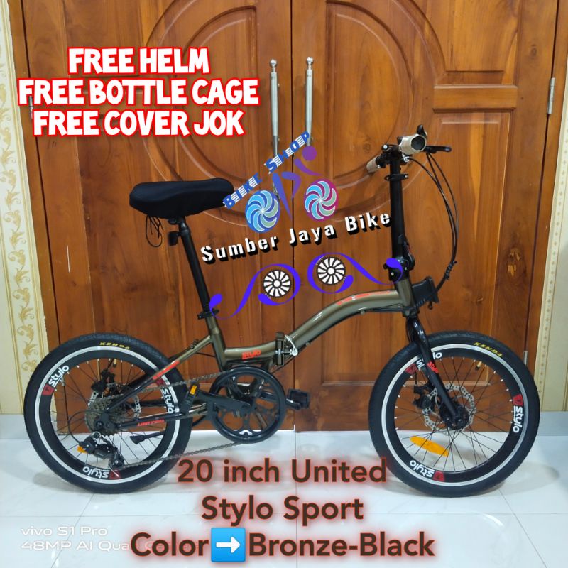 Sepeda Lipat 20 inch United STYLO SPORT UPDATE MODEL 2021 6speed