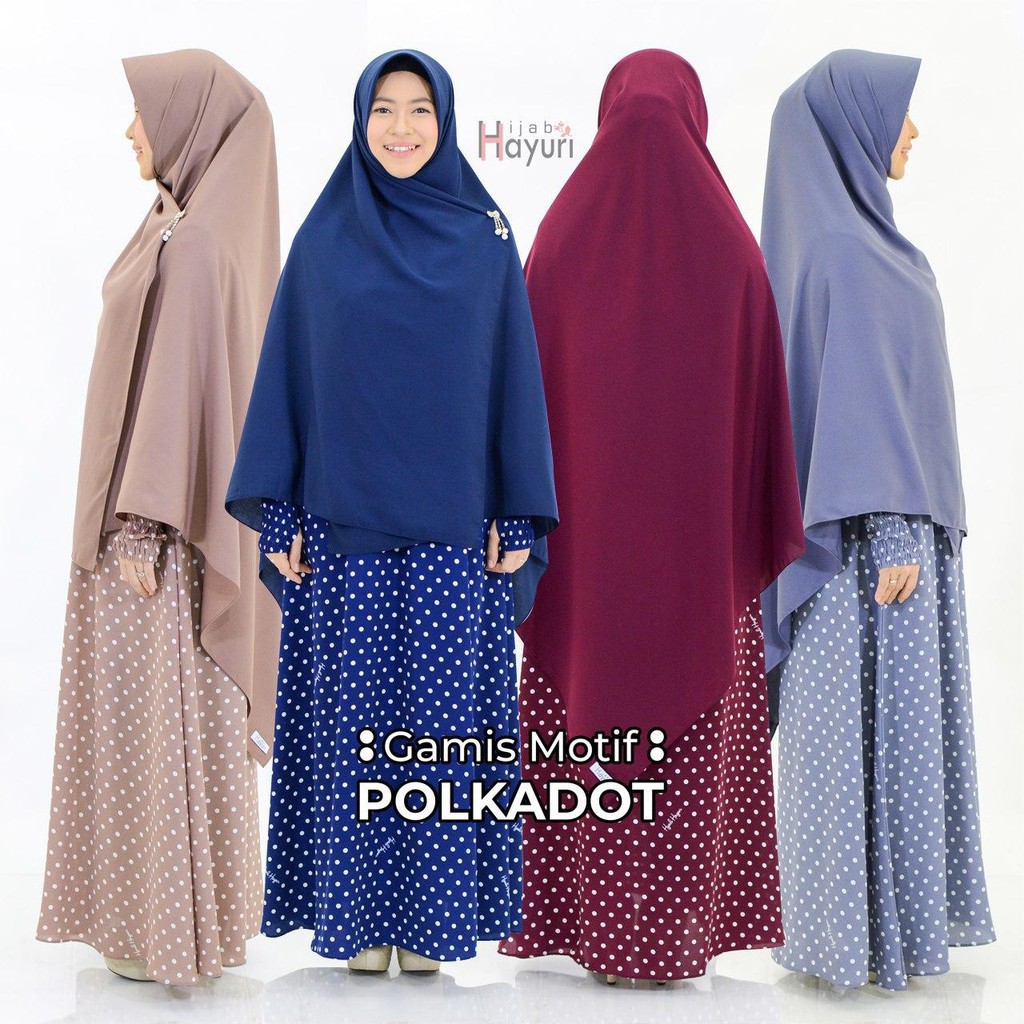 Hijab Hayuri Gamis Motif Polkadot (Gamis Only)