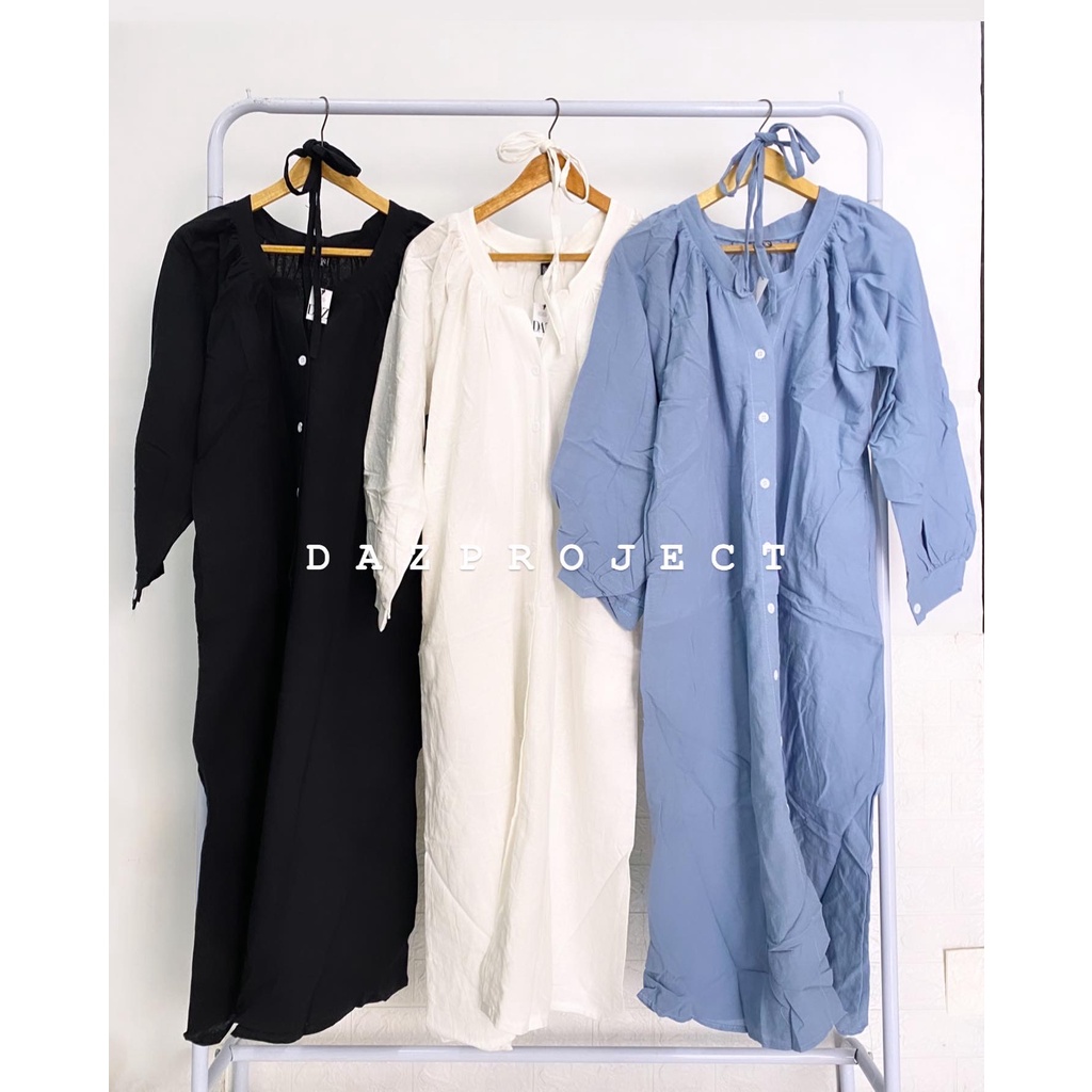 Inara Midi Dress Korea Midi Dress Linen Dress Polos Korea Long Dress Korea by DAZPROJECT