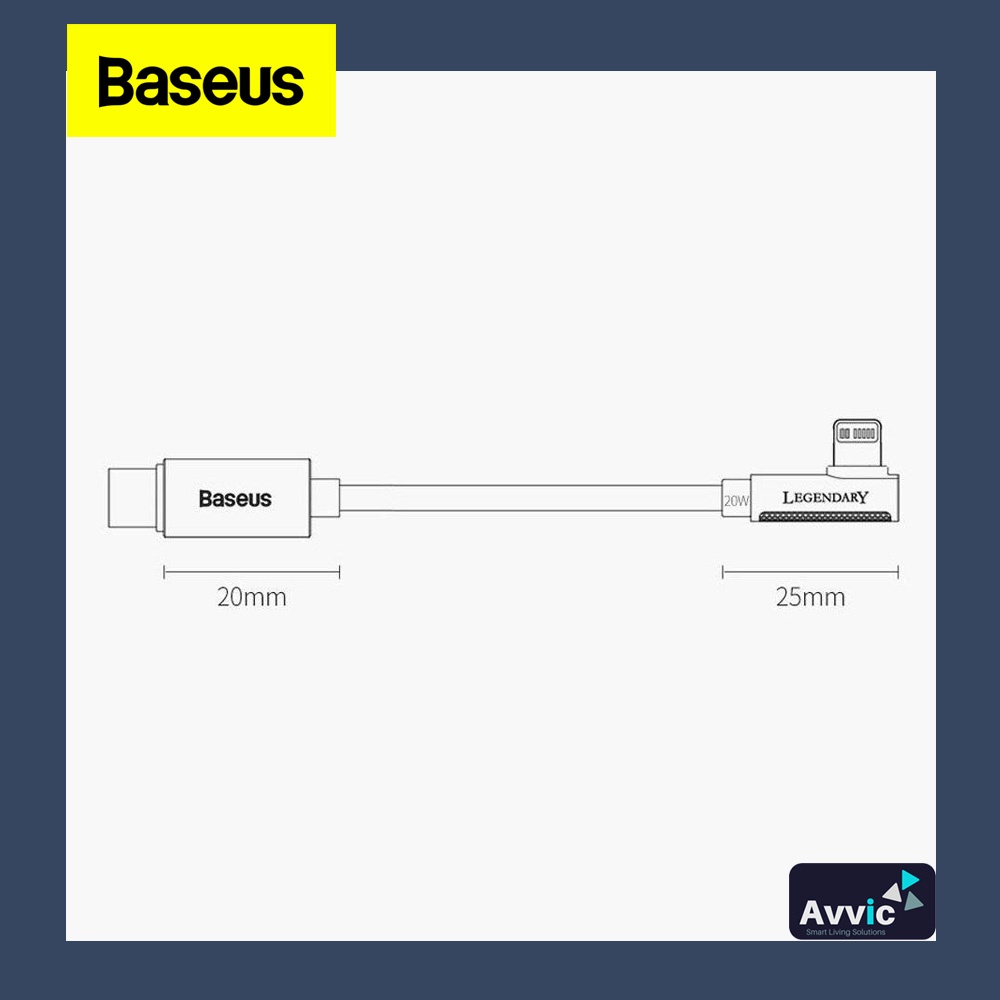 BASEUS Kabel Data Gaming Type C to iPhone PD Fast Charging 20W 1-2M