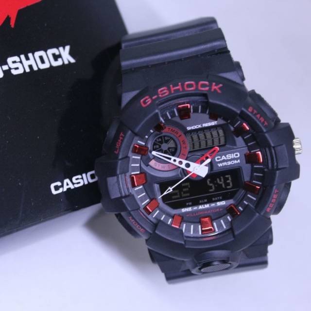 PROMO JAM TANGAN G-SHOCK ORIGINAL GA 700 BLACK LIST RED