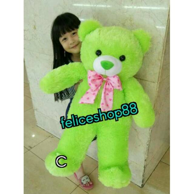 Boneka beruang teddy bear besar hijau biru ungu