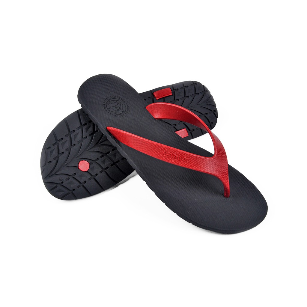 CAMOU - WR Hitam Merah - Sandal Jepit Sandal Pria Sandal Flip Flop