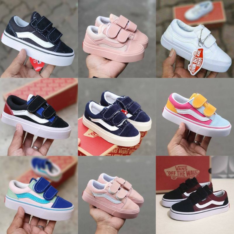 SEPATU VANS KIDS ANAK OLD SKOOL PEREKAT SIZE 16-35