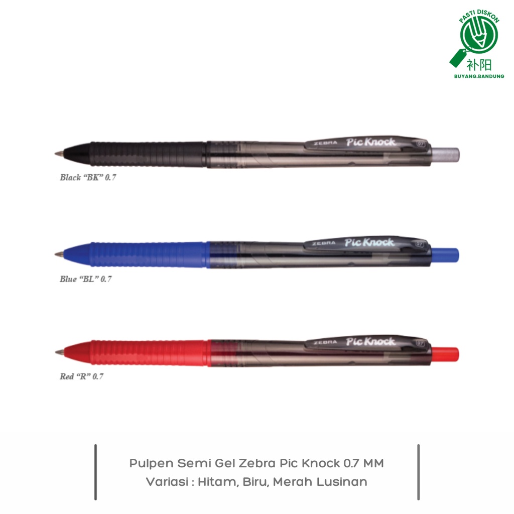 

Pulpen Semi Gel Zebra Pic Knock 0.7 MM - Lusinan