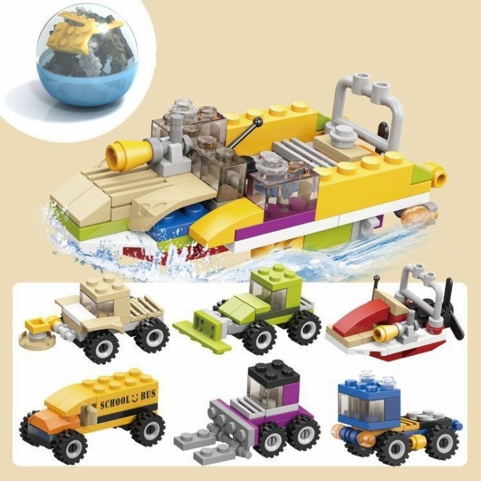 MAINAN & HOBI LAINNYA LAINNYA AC 150 MAINAN EDUKASI ANAK DIY TELUR EGG LEGO TRUCK EXCAVATOR CAR MOTO