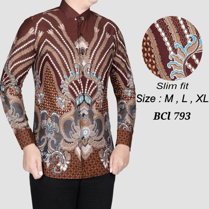 Baju Batik Solo - Colin Dion Bcl505 - Kemeja Batik Pria Lengan Panjang