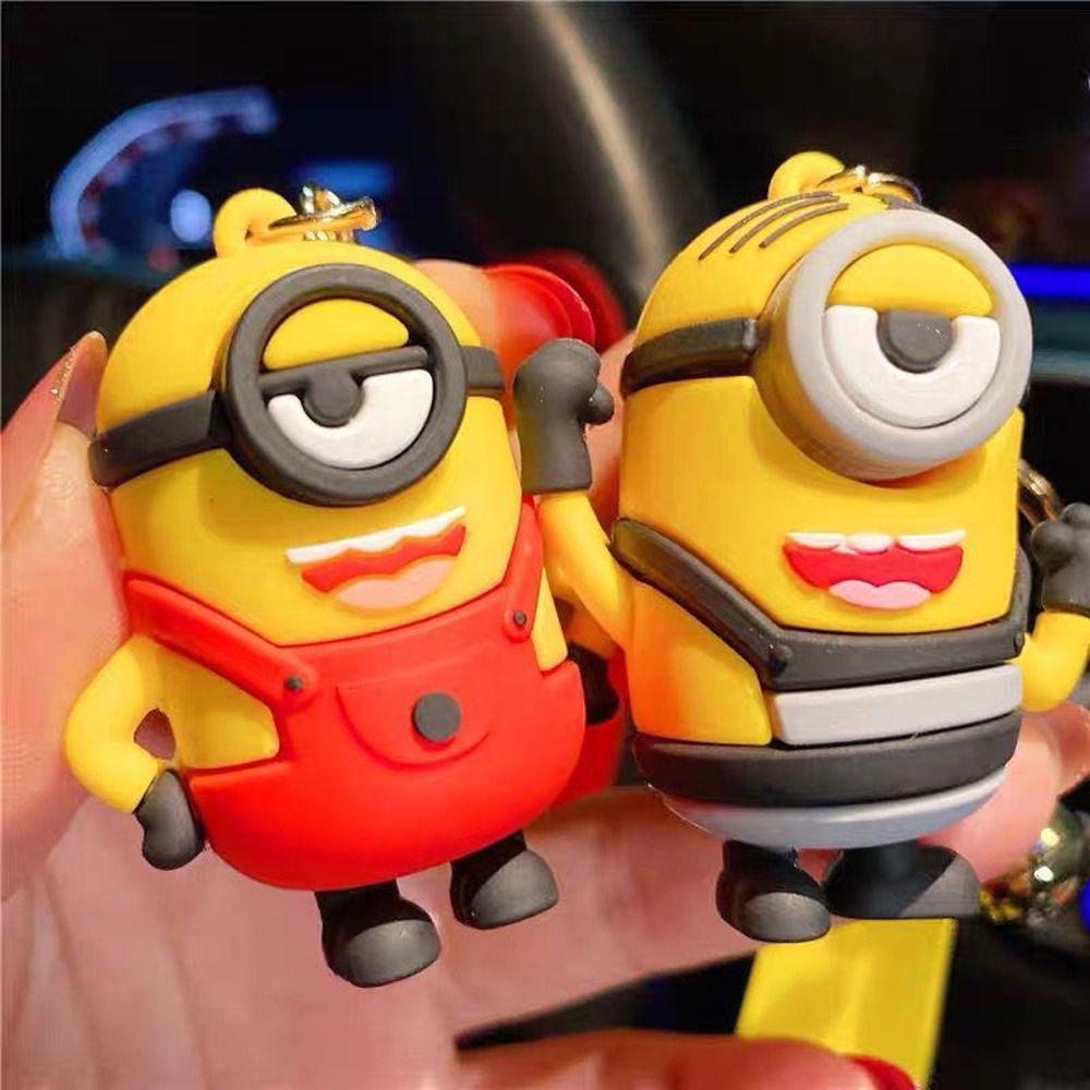 Gantungan Kunci Bentuk Minion Kartun Bahan PVC Untuk Pria / Wanita