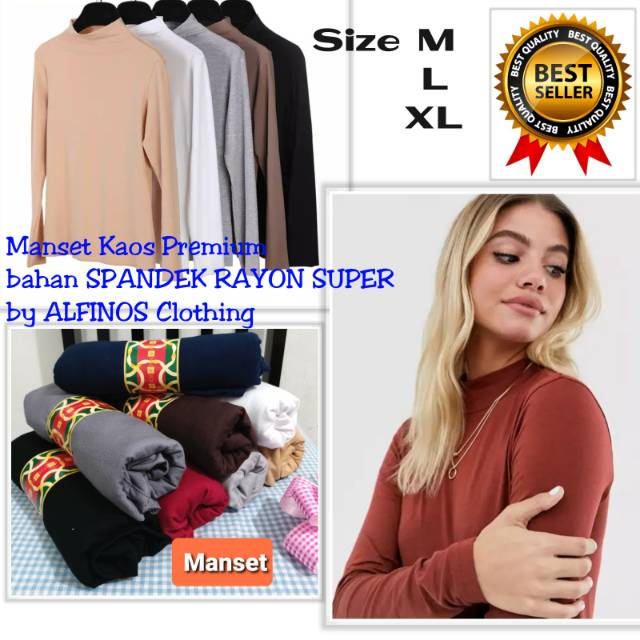 Best seller manset  baju  manset  atasan wanita bahan spandek 