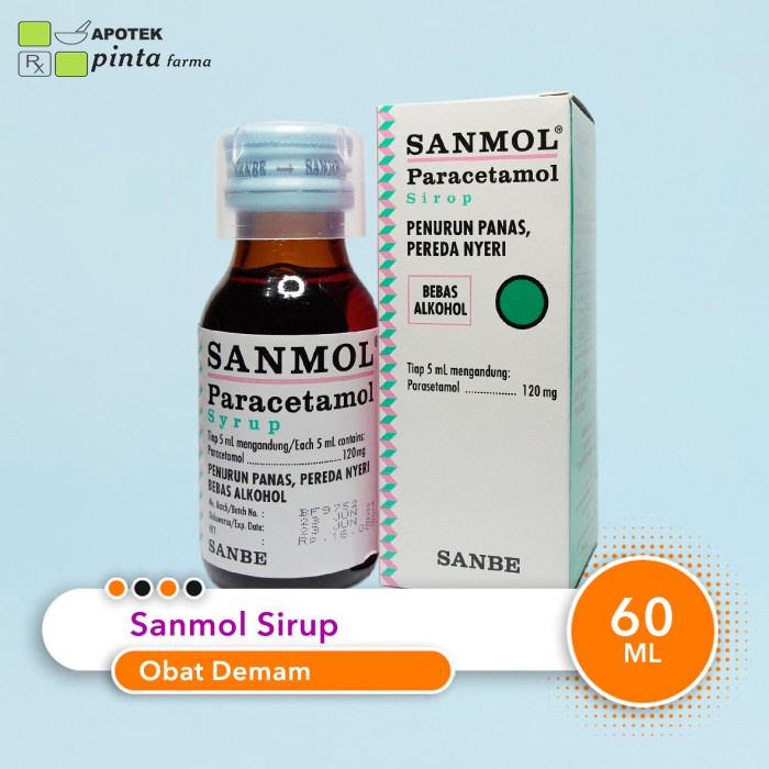 Sanmol Sirup 60 ml/obat demam anak