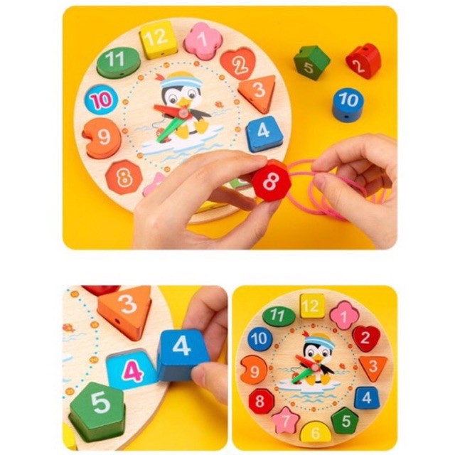 NEW Mainan Edukasi Anak Basic Shape Kayu Balok Geometri Puzzle 3D Montessori Sensory Xylophone Jam Angka Best Seller