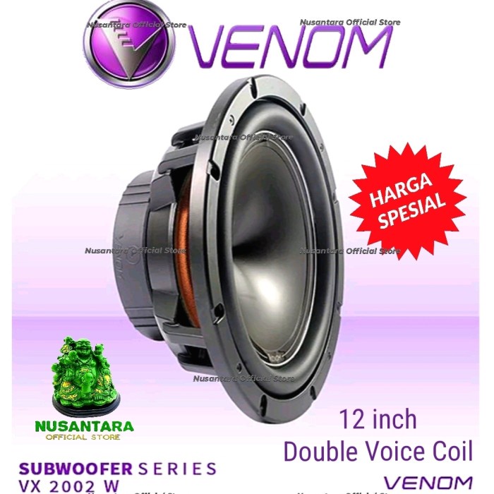 VENOM SUBWOOFER VX2002W 12 inch DOUBLE VOICE COIL VX2002 VX 2002 W