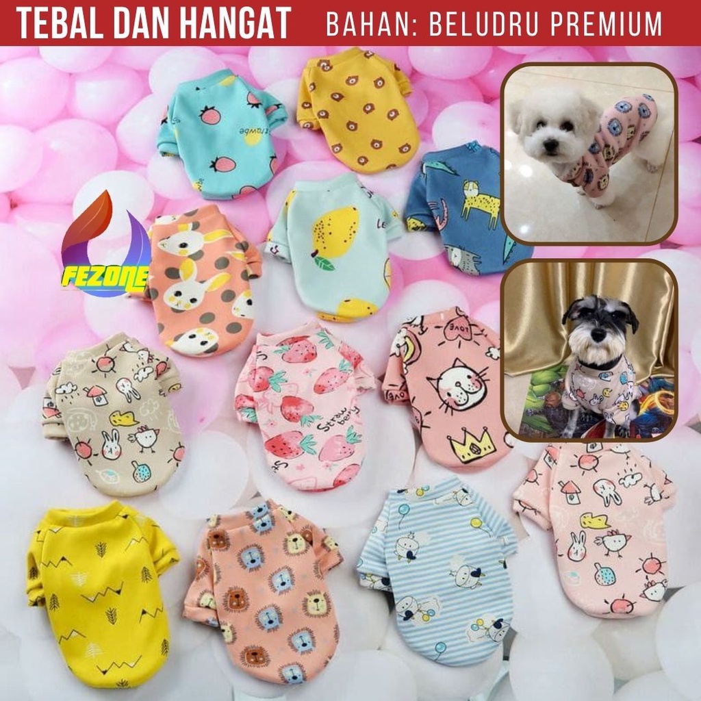 Sweater Hangat Motif Kartun Untuk Anjing / Kucing FEZONE