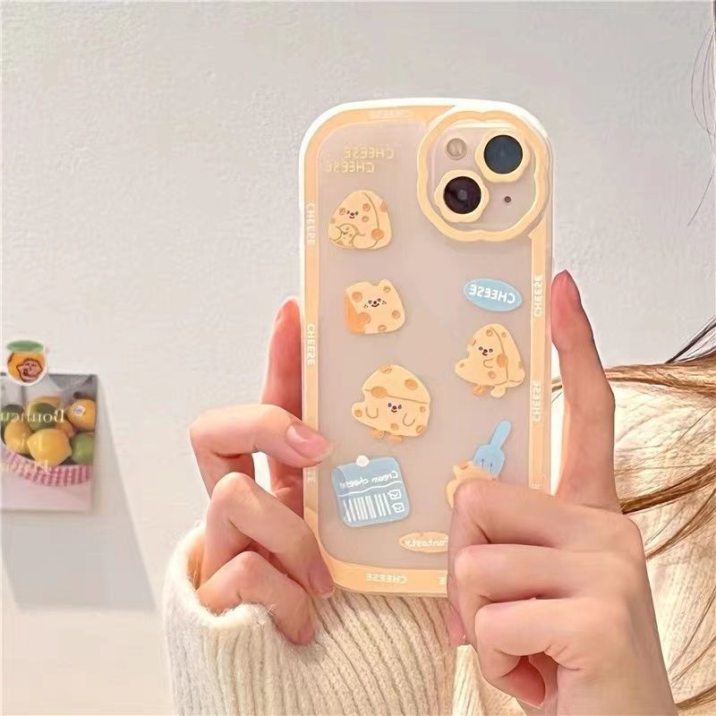 Soft Case Silikon TPU Transparan Motif Keju Cover iPhone 12 13 Se 2020 6 6S 7 8 Plus X XS XR 11 Pro Max